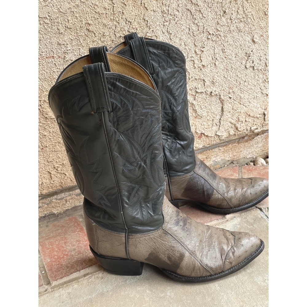 Tony Lama Men’s Western Cowboy Boots Shoes  9 1/2 D Ostrich Leather